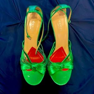 Gucci ALLIE High Sandal size 8 Emerald Green